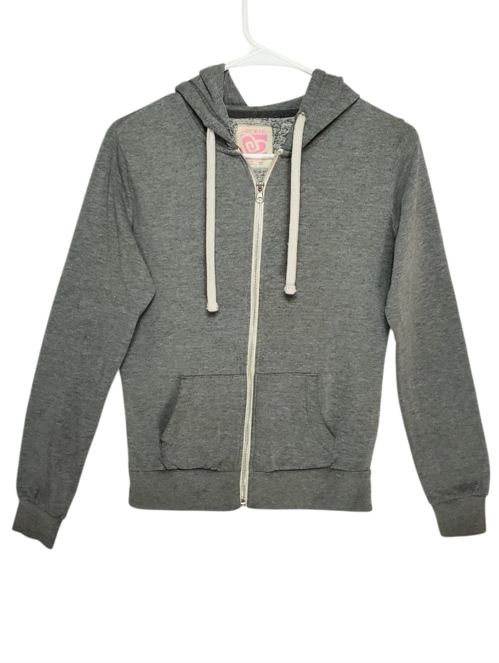 Ardene Fleece Full Zip Hoodie Sweatshirt Heathered Gray Size S